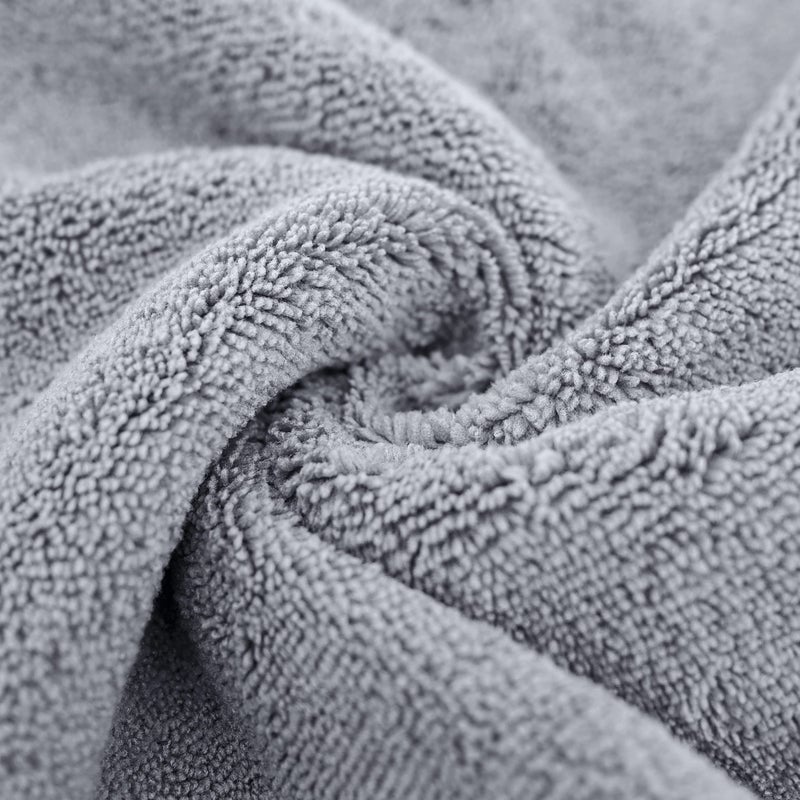 POLYTE Microfiber Quick Dry Lint Free Bath Towel, 57 x 30 in, Pack of 4 (Gray) - Image 4